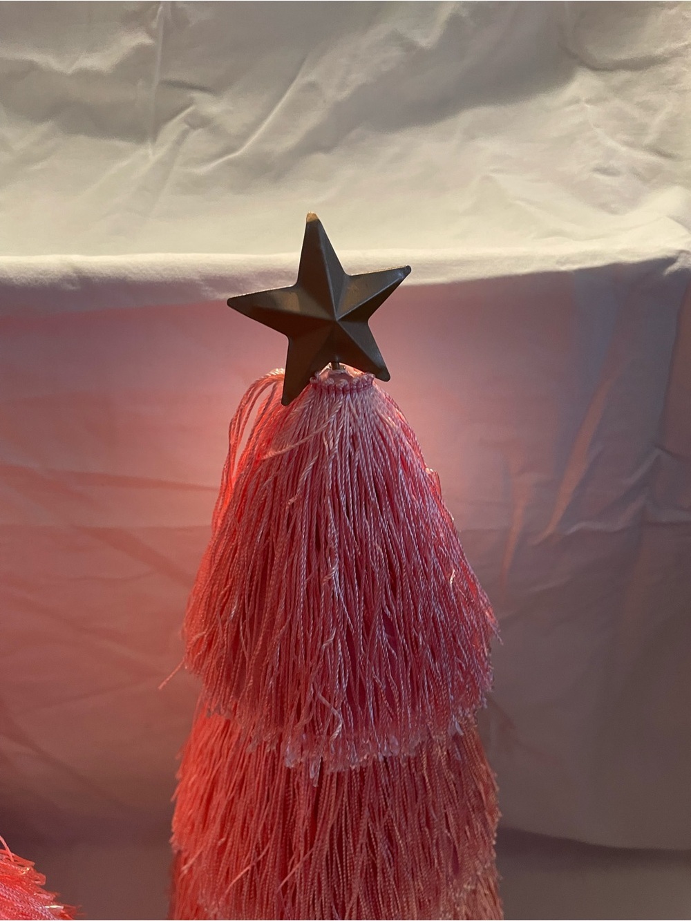 NWT 3 Ashland Pink Tassel Tabletop Trees with Gold Stars - Picture 8 of 14